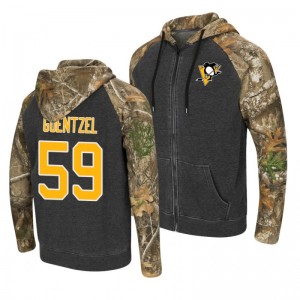 Penguins Jake Guentzel RealTree Camo Pullover Hoodie Gray - Sale