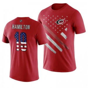 Dougie Hamilton Hurricanes Red Independence Day T-Shirt - Sale