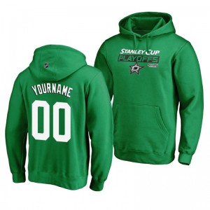 Dallas Stars 2019 Stanley Cup Playoffs Custom Kelly Green Bound Body Checking Pullover Hoodie - Sale