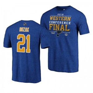 Blues 2019 Stanley Cup Playoffs Tyler Bozak Western Conference Finals Royal T-Shirt - Sale