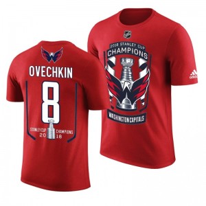 2018 Stanley Cup Champions Alexander Ovechkin Capitals Red Men's T-Shirt - Sale