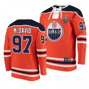 2020 Stanley Cup Playoffs Oilers Connor McDavid Jersey Hoodie Orange - Sale
