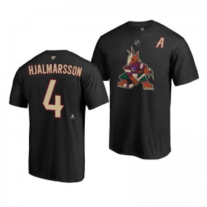 Niklas Hjalmarsson Coyotes Alternate Authentic Stack T-Shirt Black - Sale
