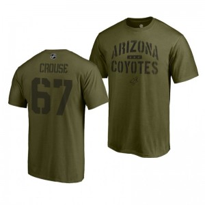 Camo Collection Arizona Coyotes Lawson Crouse Khaki Jungle Men's T-Shirt - Sale