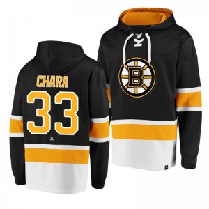 Bruins Zdeno Chara Dasher Player Lace-Up Black Hoodie - Sale