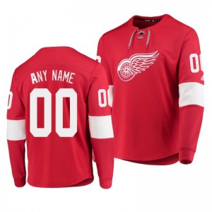Red Wings Custom Red Platinum Long Sleeve Jersey T-Shirt - Sale