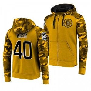Bruins Tuukka Rask Full-Zip Yellow Camo Hoodie - Sale