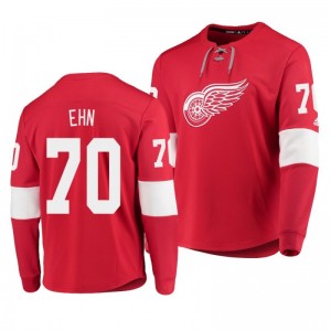 Red Wings Christoffer Ehn Red Platinum Long Sleeve Jersey T-Shirt - Sale