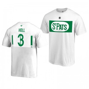 Toronto Maple Leafs Justin Holl White 2019 St. Pats Authentic Stack Alternate T-Shirt - Sale