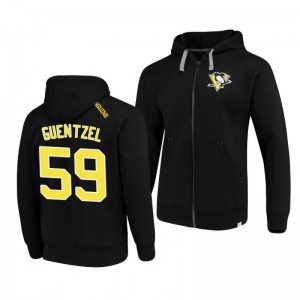 Pittsburgh Penguins Jake Guentzel Indestructible Black Full-Zip Hoodie - Sale