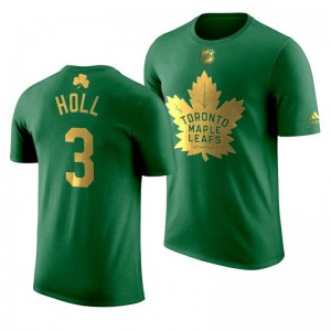 NHL Maple Leafs Justin Holl 2020 St. Patrick's Day Golden Limited Green T-shirt - Sale