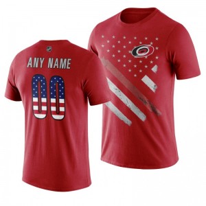 Custom Hurricanes Red Independence Day T-Shirt - Sale