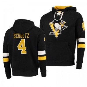 Justin Schultz Penguins 2019-20 Kinship Black Red Jacket Hoodie - Sale