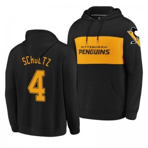 Penguins Justin Schultz Classics Faux Cashmere Pullover Black Hoodie - Sale