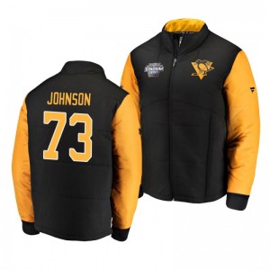 Black Penguins Jack Johnson Authentic Pro Puffer NHL Stadium Series Jacket - Sale