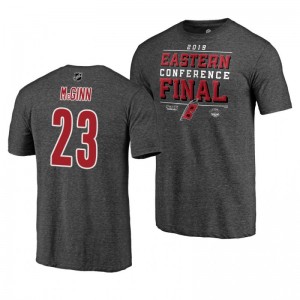 Hurricanes 2019 Stanley Cup Playoffs Brock McGinn Eastern Conference Finals Gray T-Shirt - Sale