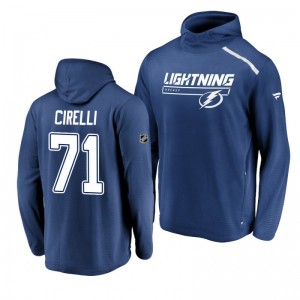 Anthony Cirelli Lightning Blue Rinkside Transitional authentic pro Hoodie - Sale