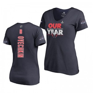 2018 Stanley Cup Champions Alex Ovechkin Capitals Navy Our Year Women's T-Shirt - Sale