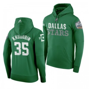 Dallas Stars Anton Khudobin 2020 Winter Classic Green Team Logo Hoodie - Sale