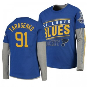 2019 Stanley Cup Champions Blues Royal Long Sleeve Vladimir Tarasenko T-Shirt - Sale