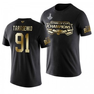 2019 Stanley Cup Champions Blues Black Golden Edition Vladimir Tarasenko T-Shirt - Sale