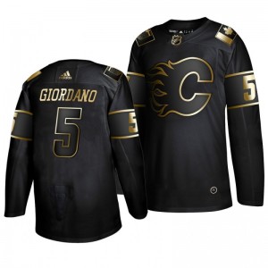 Flames Mark Giordano Black Golden Edition Authentic Adidas Jersey - Sale
