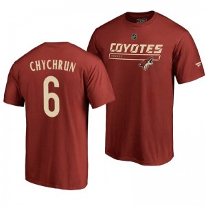 Arizona Coyotes Jakob Chychrun Red Rinkside Collection Prime Authentic Pro T-shirt - Sale