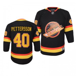 Elias Pettersson Vancouver Canucks 2019-20 Flying Skate Premier Black Throwback Jersey - Youth - Sale