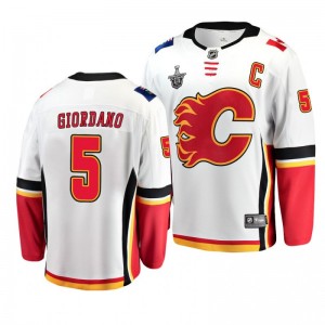 Flames Mark Giordano 2019 Stanley Cup Playoffs Away Player Jersey White - Sale