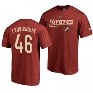 Arizona Coyotes Ilya Lyubushkin Red Rinkside Collection Prime Authentic Pro T-shirt - Sale