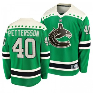 Canucks Elias Pettersson 2020 St. Patrick's Day Replica Player Green Jersey - Sale