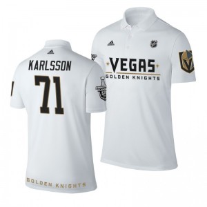 Golden Knights William Karlsson white Adidas Name and Number Stanley Cup Polo Shirt - Sale