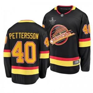 Canucks Elias Pettersson 2020 Stanley Cup Playoffs Flying Skate Black Jersey - Sale