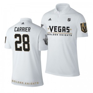 Golden Knights William Carrier white Adidas Name and Number Stanley Cup Polo Shirt - Sale