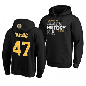 Bruins Torey Krug 2020 Black History Month Pullover Black Hoodie - Sale