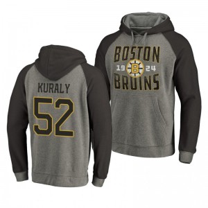 Bruins Sean Kuraly Timeless Collection Ash Antique Stack Hoodie - Sale