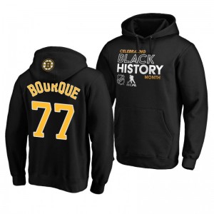 Bruins Ray Bourque 2020 Black History Month Pullover Black Hoodie - Sale