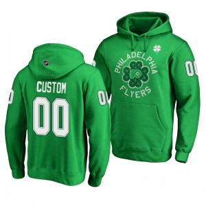 Custom Philadelphia Flyers St. Patrick's Day Green Pullover Hoodie - Sale