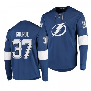 Yanni Gourde Lightning Platinum Long Sleeve Blue Jersey T-Shirt - Sale