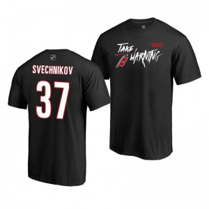 Hurricanes Andrei Svechnikov 2019 Stanley Cup Playoffs Bound Charging T-Shirt Black - Sale