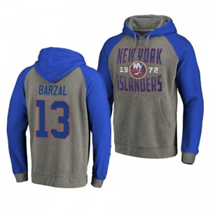 Mathew Barzal Islanders Timeless Collection Ash Antique Stack Hoodie