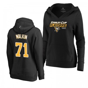 Evgeni Malkin Pittsburgh Penguins 2019 Stanley Cup Playoffs Bound Body Checking Pullover Women's Black Hoodie - Sale