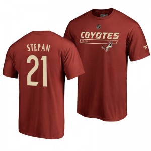 Arizona Coyotes Derek Stepan Red Rinkside Collection Prime Authentic Pro T-shirt - Sale
