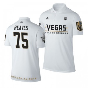 Golden Knights Ryan Reaves white Adidas Name and Number Stanley Cup Polo Shirt - Sale