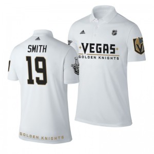 Golden Knights Reilly Smith white Adidas Name and Number Stanley Cup Polo Shirt - Sale