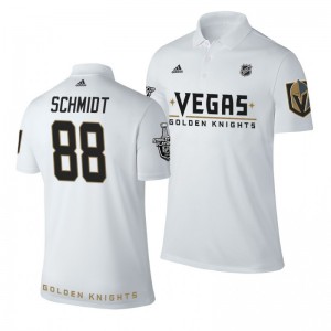 Golden Knights Nate Schmidt white Adidas Name and Number Stanley Cup Polo Shirt - Sale