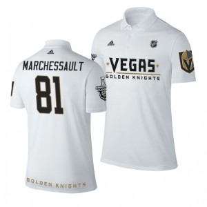 Golden Knights Jonathan Marchessault white Adidas Name and Number Stanley Cup Polo Shirt - Sale