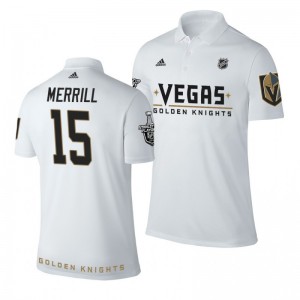 Golden Knights Jon Merrill white Adidas Name and Number Stanley Cup Polo Shirt - Sale