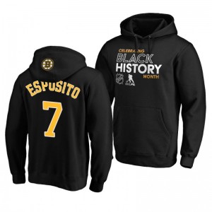 Bruins Phil Esposito 2020 Black History Month Pullover Black Hoodie - Sale