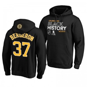 Bruins Patrice Bergeron 2020 Black History Month Pullover Black Hoodie - Sale